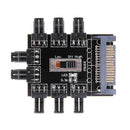 Computer Chassis Fan Hub Board FAN HUB Supports 8-way Fan 4P Power Supply 3-speed Governor