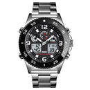 SKMEI 1538 Business Style Dual Display Watch Alarm Multifunction Metal Case Men Digital Watch