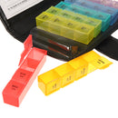 Portable Daily Pill Box Organizer Locking Travel Case 28 Grids 7Day Weekly AM