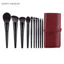 HAPPYMAKEUP 10pcs Makeup Brushes Set Full Set Of  Fiber Hair Brush Makeup Tool