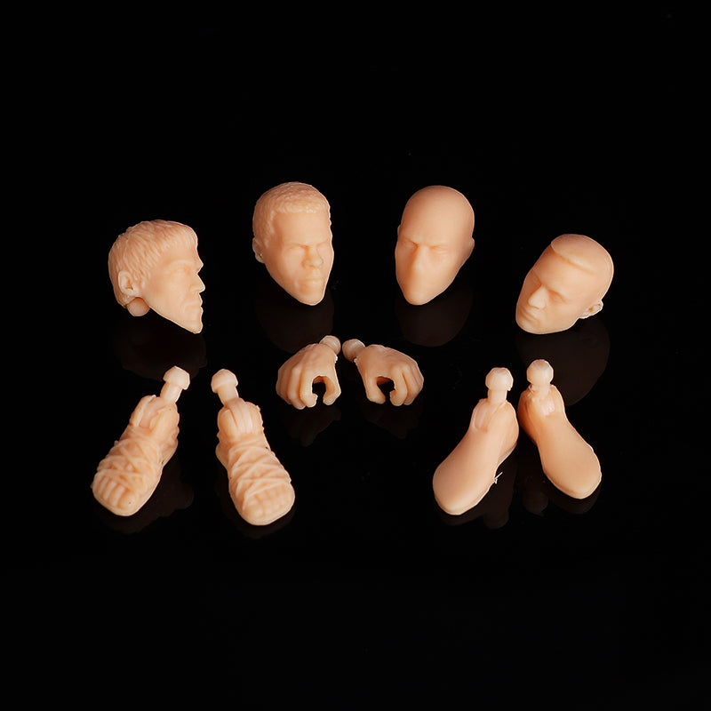 3.75'' PVC Female Male Body Joints Action Figure Gray Flesh Luxury Skin Version