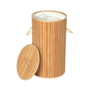 Laundry Basket Hamper Round Bamboo Washing Dirty Clothes Sorter Storage Baskets with Lid
