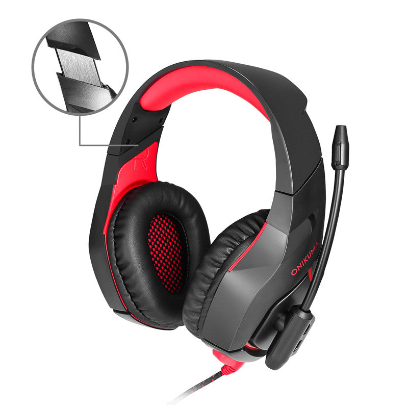 ONIKUMA K1-B Double Plug Gaming Headset 3.5mm Stereo USB LED Headphone With Noise Reduction Mic