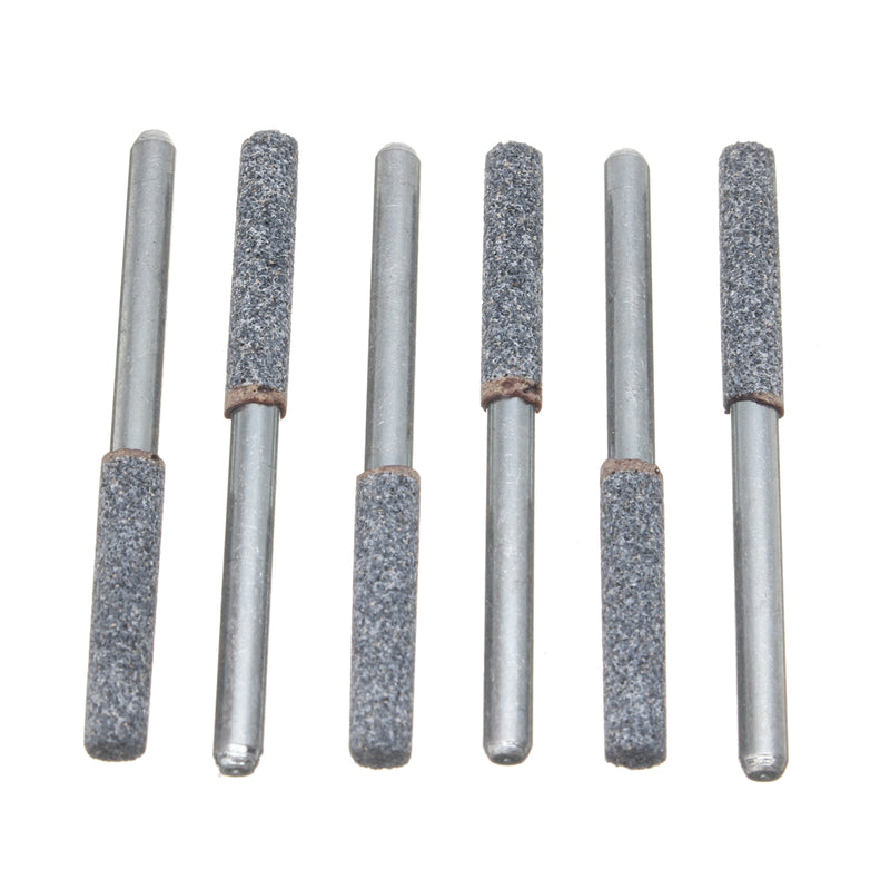 6Pcs 5/32 Inch Diamond Grinder Grinding Stone Chainsaw Chain Sharpener 3mm Shank Drill Adapter