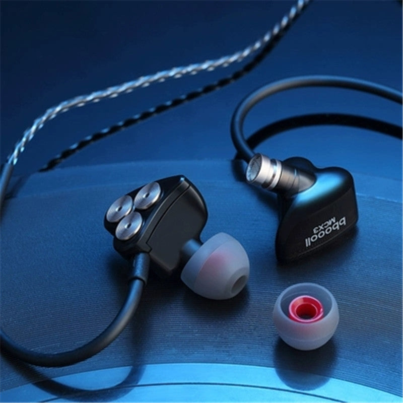 3.5mm Jack Six Dynamic Units Earphone In-ear HIFI Bass Noise Cancelling Sports Earbuds Headset