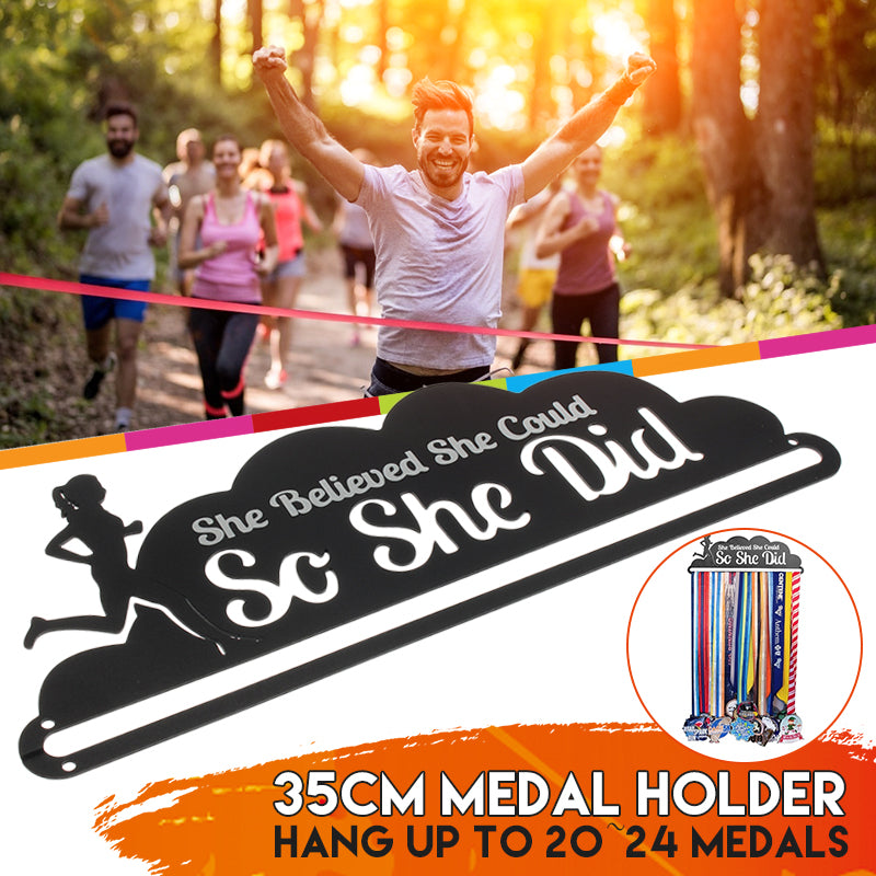 WR Hot Sale Runner's Medal Holder She Believes She Could File Holder Hang Up To 20~24 Medals