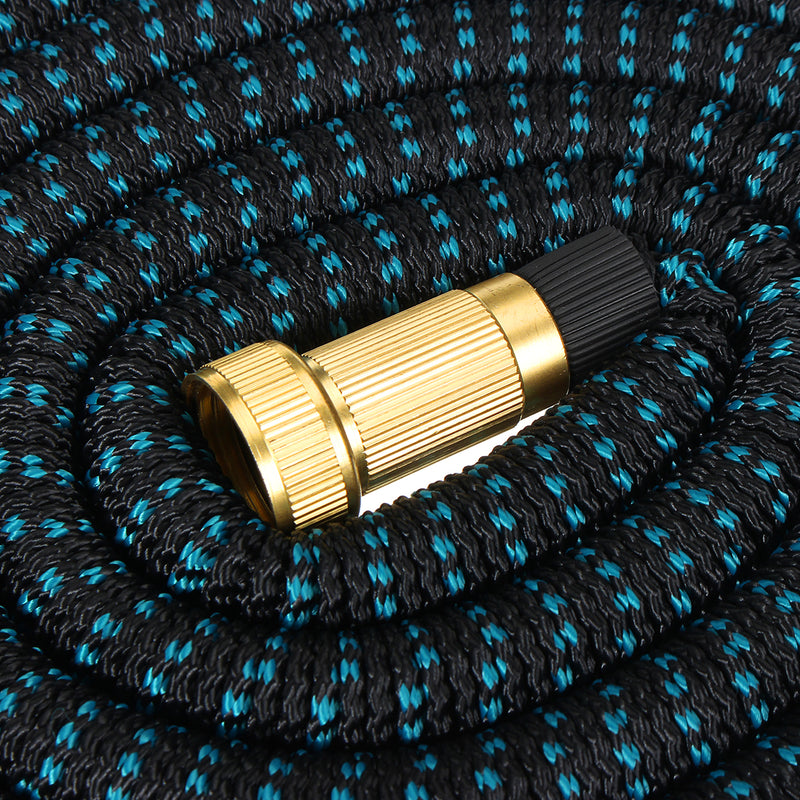 25FT/50FT Full Copper High Pressure Car Washing Telescopic Water Pipe Spray Nozzle Set Household 3 Times Expandable Hose