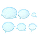 6Pcs Stretch Reusable Silicone Bowl Wraps Food Kitchen Storage Container Cover Seal