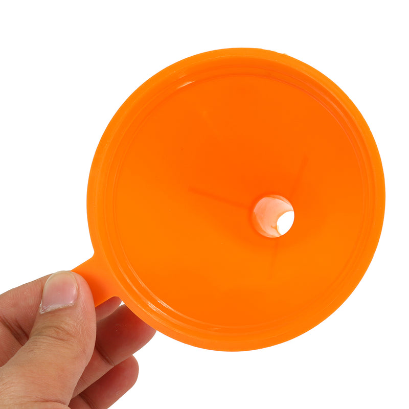4pcs Sizes Orange Funnel Motorcycle Fuel Petrol Water Oil Tools Lab Home Kitchen 52/74/96/117mm