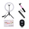 Yingnuost 26CM 3500-5500k Video Ring Light with 100cm Extendable Selfie Stick Stand Tripod Phone Clip for Tik Tok Youtube Live Streaming