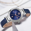 NAVIFORCE 5007 Crystal Casual Style Date Display Women Watch Leather Strap Quartz Watch