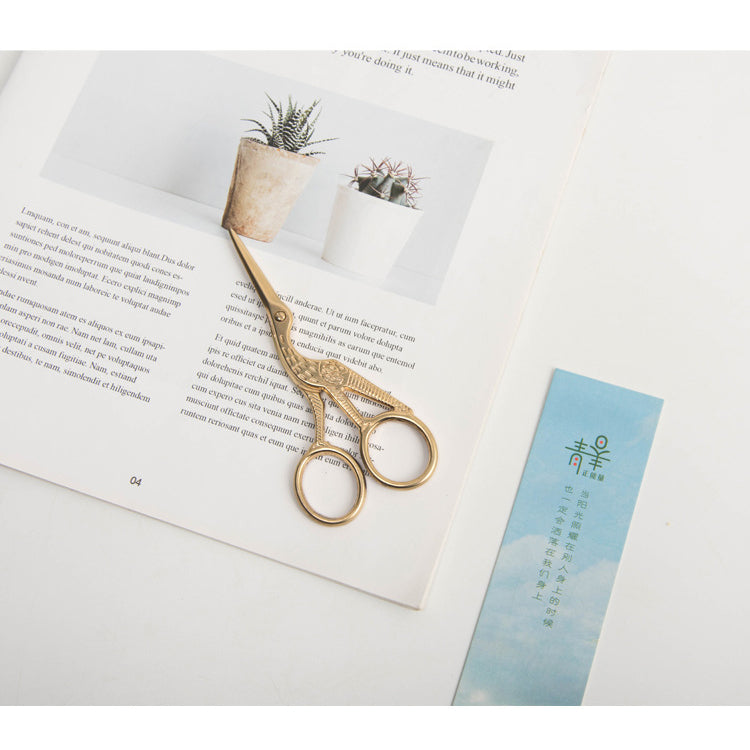 Miwoo MW-0306-01 1 Piece Stainless Steel Crane Shape Scissors Stork Embroidery Sewing Measures Retro Hand Craft Shears Tools