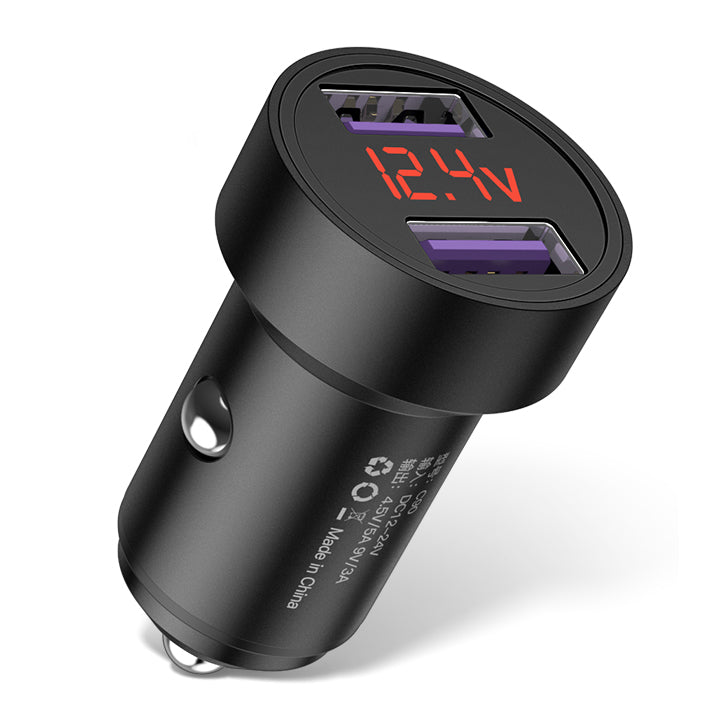 KUULAA 27W 5A Dual QC3.0 LED Display Dual USB Output Car Charger for iPhone 11 Xiaomi Redmi K30 for Samsung S10 Huawei SCP