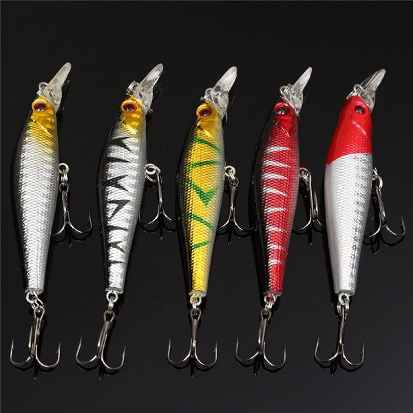 Minnow 5pcs/Lots Fishing Lures Bass Crankbaits Hooks Tackle Crank Baits 8cm/9g
