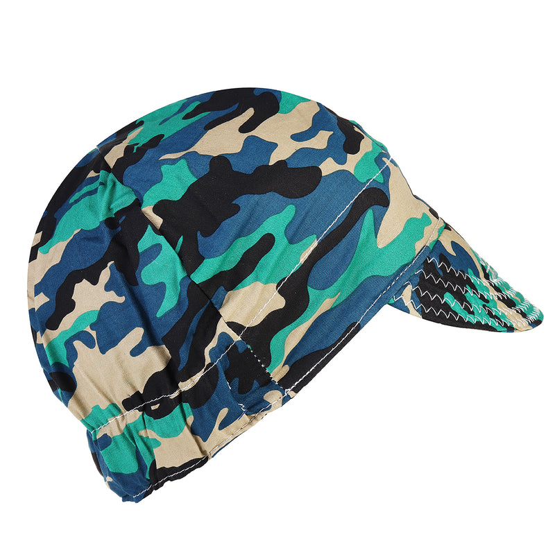 Adjustable Elastic Welding Welders Hat Cap Sweat Absorption Cotton Army Camouflage Summer