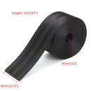 5m Seat Belt Strap Webbing Polyester Fiber Black Break Strength 2500KG 47mm Wide