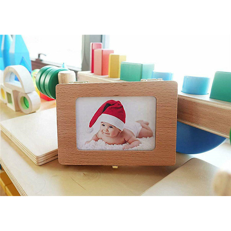Wooden Kids Baby Tooth Box Milk T eeth Organizer Flip Cover Collect Storage Box Cutton Boy Girl Gift Kid Present Photo Note Case Tool Box