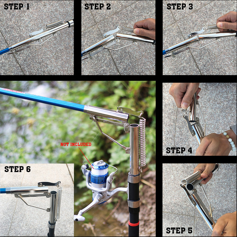 ZANLURE 1.5/ 1.8/ 2.1/ 2.4m Automatic Fishing Rod Fishing Essential Sea River Lake Stainless Steel Fishing Rod Holder Fishing Pole For Sensitive Operation Fishing Sport Tool