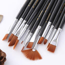 Zhuting ZN 0015A 12 Pcs Short Rod Copper Tube Nylon Writing Brush Supplies