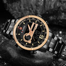 NAVIFORCE NF9119 Men Watch Luxury Dual Display Stainless Steel Strap Business Quartz Watch
