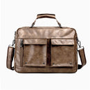 Men Business Bag PU Leather Laptop Bag Travel Handbag Shoulder Messenger Tote