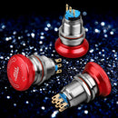 LANBOO Metal Mushroom Emergency Stop Push Button Switch 19mm 22mm Momentary Latching