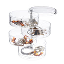 4 Layers Rotary Jewelry Storage Box Organizer Portable Earring Ring Display Case Holder
