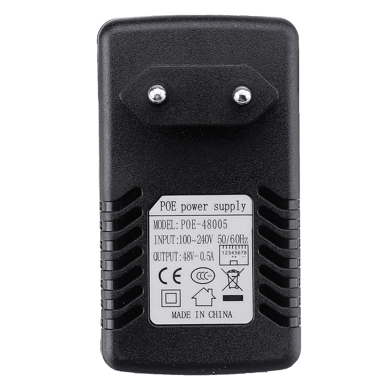 EU Plug CCTV Security 48V 0.5A 24W POE Wall Plug POE Injector Ethernet Adapter IP Camera Phone PoE Power Supply
