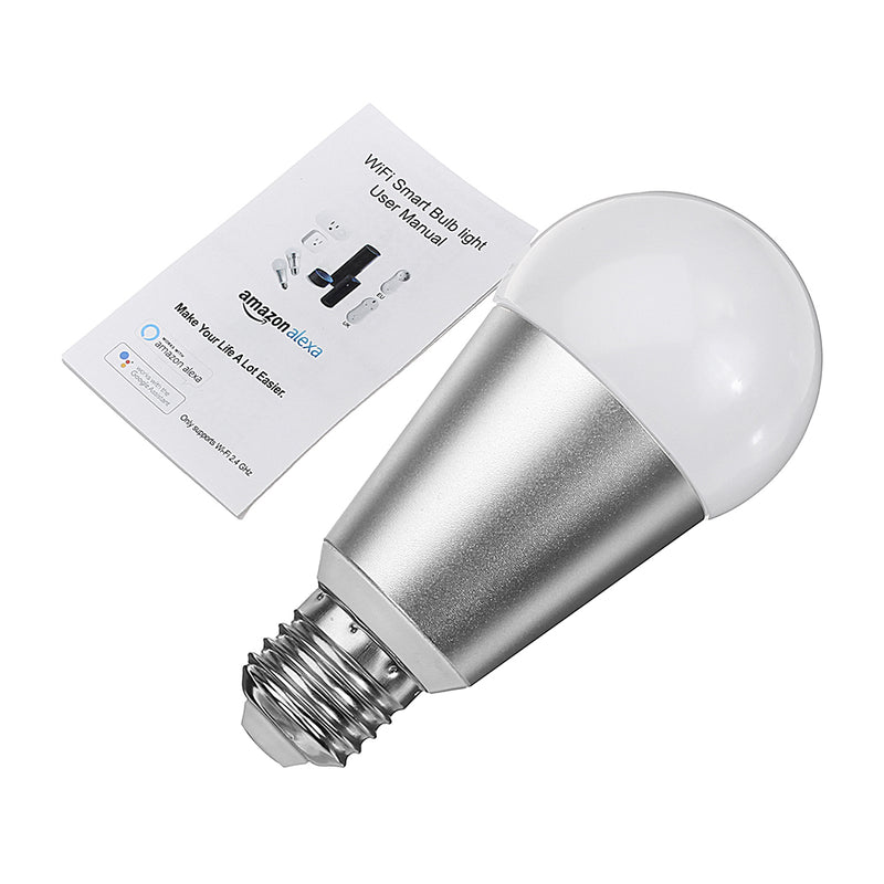 E27 7W RGBW WiFi APP Control Smart Light Bulb Work with Alexa Google Home AC110-240V