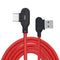 1M 90 Degree 2.4A Breathing Light Type C Fast Charging Data Cable For Smartphone Tablet