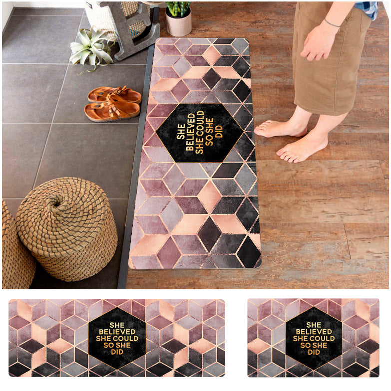 Household PVC Floor Mat Kitchen Strip Waterproof Non-slip Floor Mat