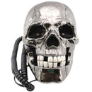 Skull Head Telephone Corded Land Line Flashing Eyes for Home Office Desk Telephone Table Decoration
