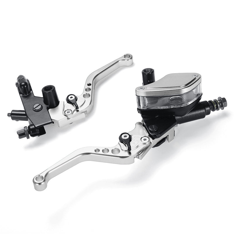 7/8" 22mm Motorcycle Handlebar Hydraulic Brake Clutch Master Cylinder Lever Reservoir Set