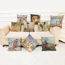 Oil Painting Style Cushion Cover Cotton Linen Square Pillow Case Mother's Day Gift