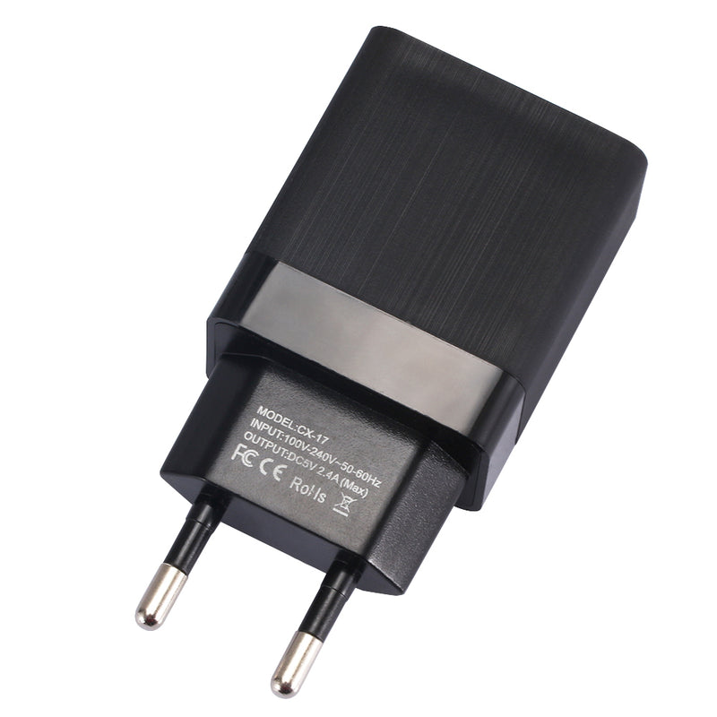 EU 5V 2.4A Dual USB Charger Power Adapter For Smartphone Tablet PC