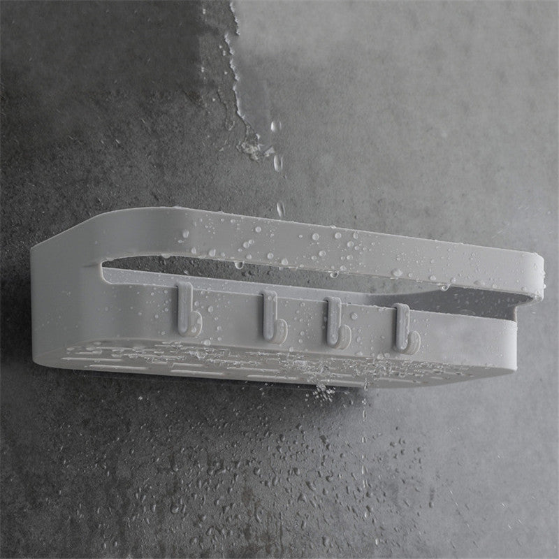 Adhesive Storage Rack Wall Mount Shower Shelf Storage Rack Bathroom Kitchen Organizer Accessories