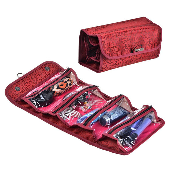 Honana HN-TB30 Foldable Travel Toiletry Organizer Roll Up Hanging Cosmetics Jewelry Storage Bag