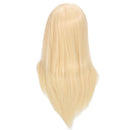 30% Blonde Real Human Hair Training Hairdressing Head Mannequin Clamp Holder