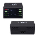 8 USB Port QC 3.0 Charger Dock Stand Station for Multiple Devices with for Phone Wireless Fast Charging