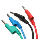 DANIU 4pcs 1M 4mm Banana to Banana Plug Soft Silicone Test Cable Lead for Multimeter 4 Colors