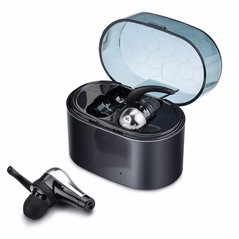 [True Wirelss] QY1 TWS 5.0 Dual bluetooth Earphone Stereo English Prompt Headphone with Charging Box