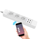 DHEKINGD D555 Smart WIFI App Control Power Strip with 3 EU Outlets Plug 4 USB Fast Charging Socket Work Power Outlet