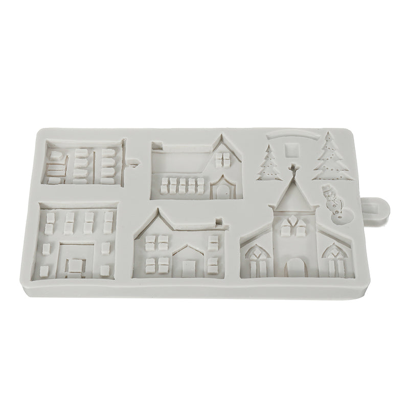 Christmas Tree House Silicone Mold DIY Baking Fondant Cake Chocolate Decorations