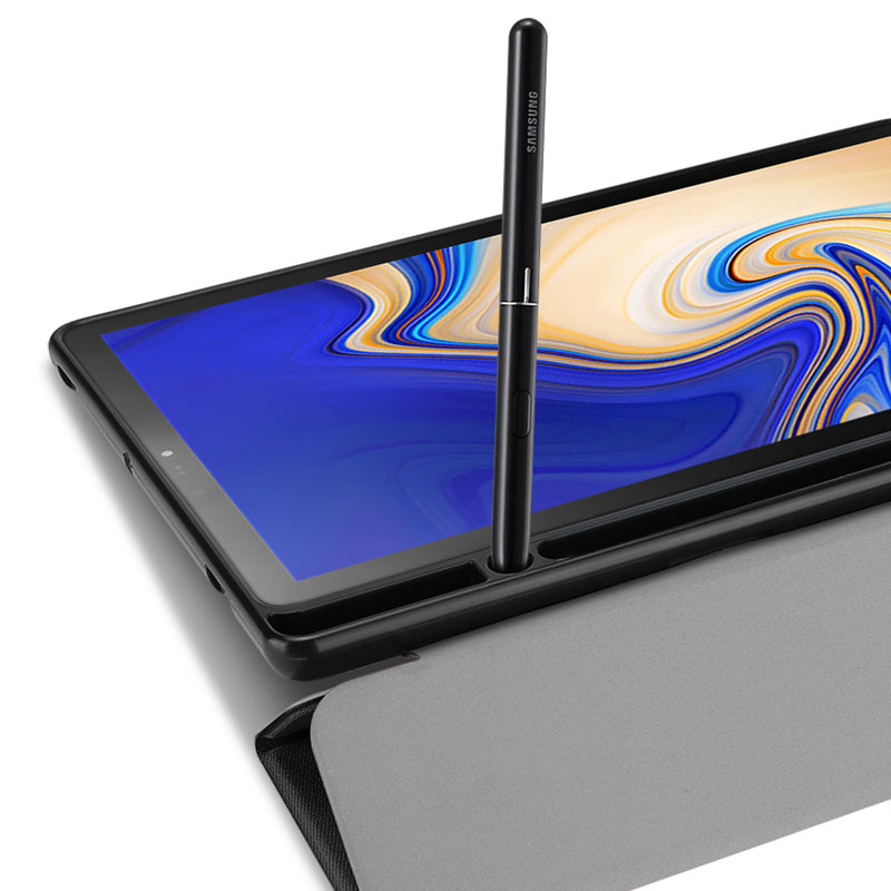 Tri-Fold Pen With Pen Hole Tablet Case Cover for Samsung TAB S4 10.5
