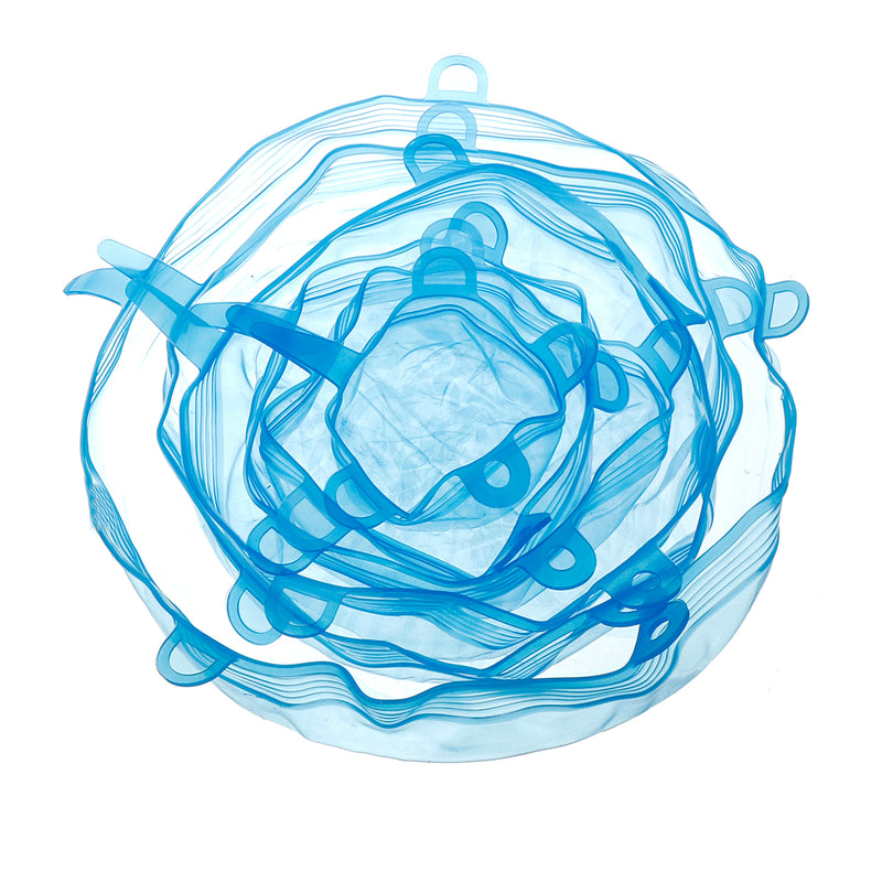 6Pcs Food Silicone Stretch Kitchen Storage Container Bowl Cover Fresh Keeping Vacuum Sealed Lid