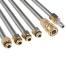 6Pcs High Pressure Cleaner Extension Metal Rod Water Washer Sprayer Tools 14x1.5mm Pressure Washer Extension Rod