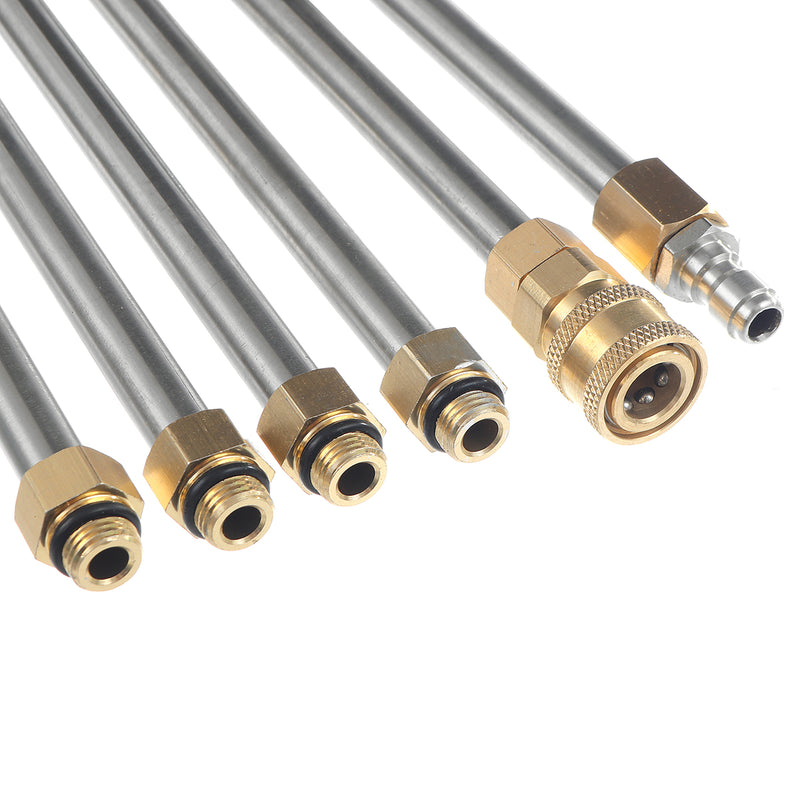 6Pcs High Pressure Cleaner Extension Metal Rod Water Washer Sprayer Tools 14x1.5mm Pressure Washer Extension Rod