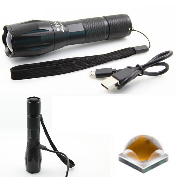 SHUOLIDE E17  T6/XP-L V5 1000Lumens 5Modes Zoomable USB Rechargeable Tactical LED Flashlight