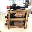 Wooden Rack 12 Bottles Storage Shelf Home Bar Cabinet Decorations