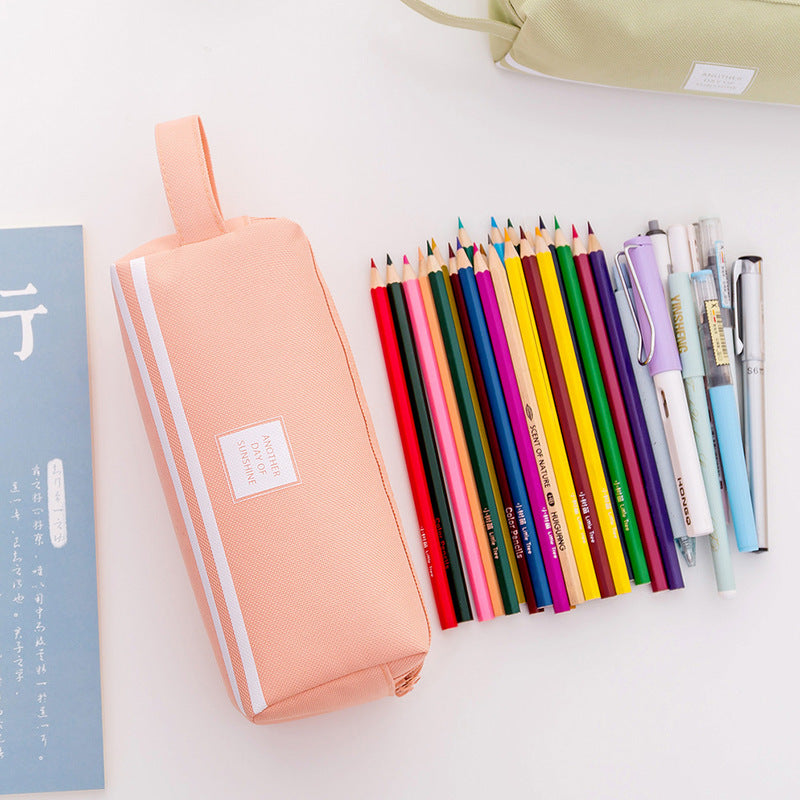 Bakeey W1 Kawaii Double Zipper Large Capacity Stationery Supplies Pencil Case Earphone USB Cable MP3 Memory Card Battery Digital Gadgets Organizer Storage Bag